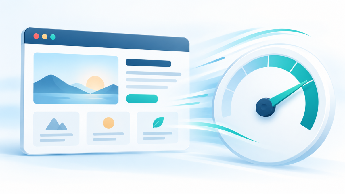 Website-Fenster und Geschwindigkeitsanzeige zur Optimierung der Ladezeit