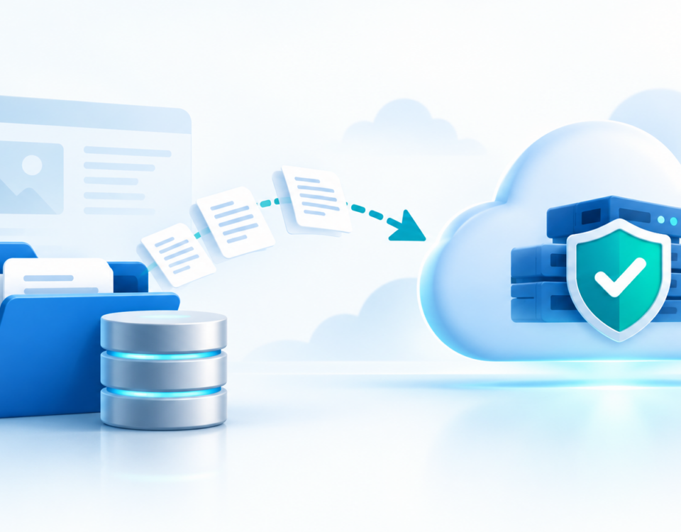 Copia de seguridad de archivos y base de datos en un almacenamiento protegido